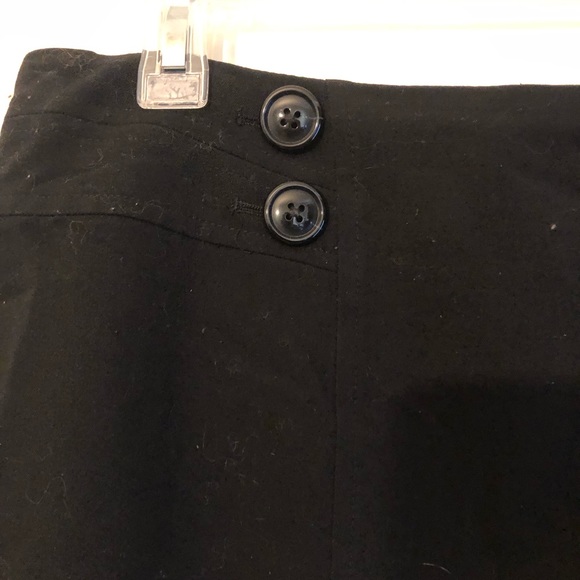 Black Straight Style Skirt with Double Button - Picture 2 of 9